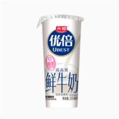 优倍0脂肪鲜牛奶新鲜杯200ml 连续配送30天